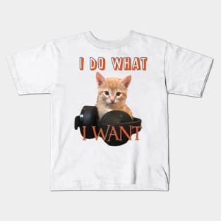Gamer Cat - I do what I want Kids T-Shirt